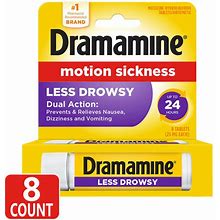 Dramamine Motion Sickness Relief, Less Drowsy Formula, 25 Mg - 8 Ct