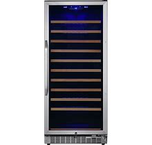 Edgestar CWR1212SZ 24 Inch Wide 111 Bottle Capacity Free Standing Single Zone Wine Cooler With Even Cooling Technology