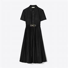 Tory Burch Women's Poplin Pleated Shirtdress In Black, Size 6