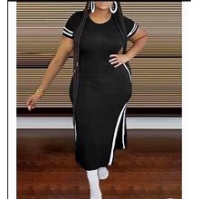 Black Striped Maxi Dress