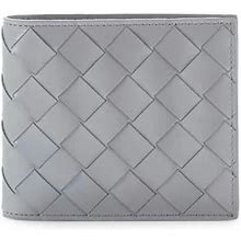 Bottega Veneta Bags | Bottega Veneta Woven Leather Bi-Fold Wallet Grey/Sliver | Color: Gray/Silver | Size: Os