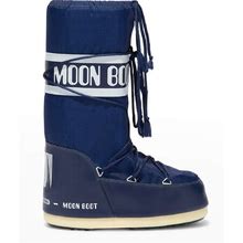 Moon Boot Nylon Lace-Up Snow Boots, Blue, Women's, 35-38 EU, Boots Winter Boots
