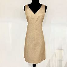Talbots Dresses | Nwot Talbots Linen Shimmer Dress | Color: Gold/Tan | Size: 8