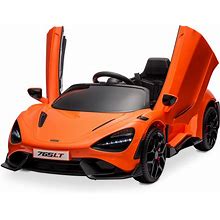 Kidzone 12V Licensed Mclaren 765LT Kids Ride On Sports Car Electric Vehicle Vehicles With 2 Speeds, Parent Control, Smooth Start, Suspension,