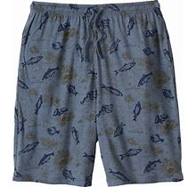 Men's Big & Tall Cotton Jersey Pajama Shorts By Kingsize In Gone Fishing (Size 8XL)