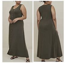 Torrid Dresses | Torrid Maxi Jersey Button Front Dress! Size 3X. | Color: Green | Size: 3X