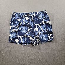The Limited Shorts Womens 4 Blue Floral Chino Grandmacore Preppy Classiccore
