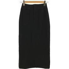 YOHJI YAMAMOTO Ys Woomen's Long Skirt Wool BLACK Plain Waist Width 30.5cm Used