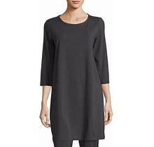 Michael Kors Womens Shift Mini Dress 3/4 Sleeve Round Neck Back Zip
