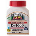 21st Century Vitamin D3-1000 Iu High Potency Softgels - 250 Ea, 2 Pack