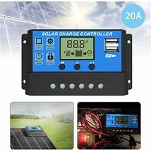 20A Solar Charge Controller, Eeekit 12V/24V Solar Panel Charge Controller Intelligent Regulator