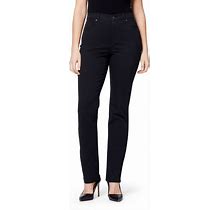 Gloria Vanderbilt Women's Amanda Classic Straight Jeans, In Regular, Short & Long - Black Rinse
