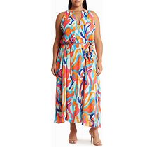 BY DESIGN Beach House II Sleeveless Dress In Lava Leopard At Nordstrom Rack, Size 1X