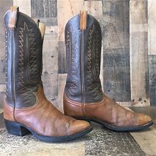 Tony Lama 6210 Vintage Classic Brown Cowboy Boots Mens 9.5 D
