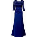 Miusol Dresses | Miusol Womens Lace Ruched Maxi Dress 2/3 Sleeve. | Color: Blue | Size: Please See Description