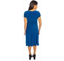 Women's R & M Richards Cascade Ity Dress, Blue 6P
