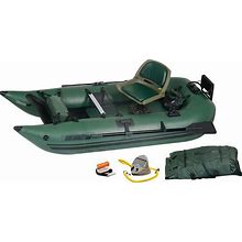 Sea Eagle 285 Inflatable Portable Frameless Fishing Pontoon Boat Pro Package Green New 285FPBK_P