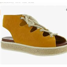 Mia Shoes | New! Mia Delena Yellow Mustard Laceup Sandals Sz 7 | Color: Yellow | Size: 7