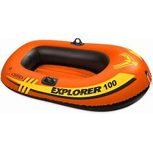 INTEX Explorer Inflatable Boat Series: Dual Air Chambers - Welded Oar Locks - Grab Handles - Bow Rope - Sporty Design