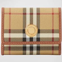 Burberry Lancaster Check Trifold Wallet, Archive Beige Bri, Women's, Small Leather Goods Wallets