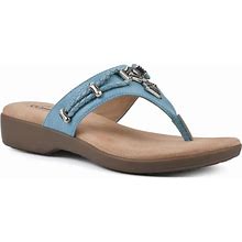 Women's Cliffs Bailee Thong Sandal By Cliffs In Turquoise Woven (Size 8 M)