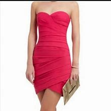 Bcbgmaxazria Dresses | Nwt Bcbgmaxmzria Madge Strapless Ruched Dress Sz 0 | Color: Pink | Size: 0