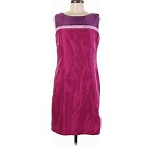 Victoria Holley Casual Dress - Shift: Purple Color Block Dresses - Women's Size 8
