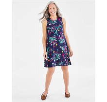 Style & Co Petite Floral Print Flip Flop Dress, Created For Macy's - Lola Floral Blue - Size PM
