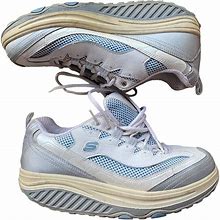 Sketchers Shoes | Sketchers White Shape Ups Rocker Toning Shoe Size 9.5 9 1/2 | Color: White | Size: 9.5