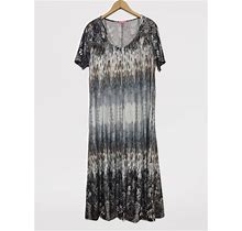 Firmiana Dresses | Simply Aster Long Maxi Dress Fits Like Large L | Color: Gray/White | Size: 2X