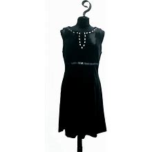 Perceptions Dresses | Perceptions Black Sleeveless Velvet Dress Size 12 | Color: Black | Size: 12