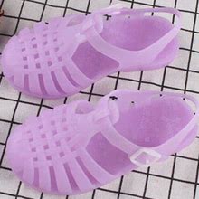 Clearance Toddler Girls Summer Sandals Toddler Shoes Baby Boys Girls Cute Candy Colors Hollow Out Non-Slip Soft Sole Beach Roman Sandals,Purple Sandal