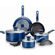 T-Fal B039SE64 Excite 14-Piece Non-Stick Cookware Set - Blue