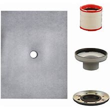 36 in. X 60 in. Waterproof Shower Pan With Center Drain (Drain Assembly Included)