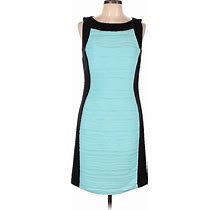 Calvin Klein Cocktail Dress - Sheath: Blue Solid Dresses - Women's Size 10