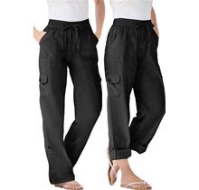 Plus Size Women's Convertible Length Cargo Pant By Woman Within In Black (Size 18 WP)