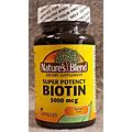Nature's Blend Biotin Hi-Potency 5,000 Mcg 90 Tabs New Sealed Cap Expire 9/24