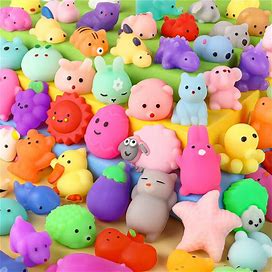 FLY2SKY 45Pcs Mochi Squishy Toys Mini Squishies Kawaii Animal Squishies Party Favors For Kids Cat Panda Unicorn Squishy Novelty Stress Relief Toys