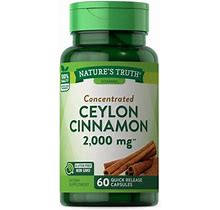Ceylon Cinnamon Capsules | 2000Mg | 60 Count | Non-GMO & Gluten Free | Plus Chromium | By Natures Truth
