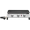 Royal Gourmet PD1300 Portable Propane Gas Grill Griddle For Outdoor Patio Grilling, Includes PVC Cover, 3-Burner Tabletop Griddle For On-The-Go