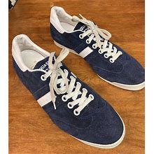 D'acquasparta Italian Blue Suede Leather Trainers Sneakers Made Italy
