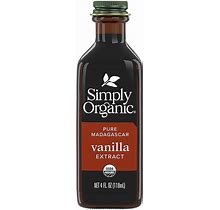 Simply Organic Pure Vanilla Extract, Certified Organic, 4 Ounce Glass Bottle