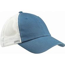Big Accessories Adult Washed Trucker Cap Ba Blue/White OS