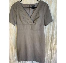 Ann Taylor Petites Gray V Neck Dress Size 0P (308)