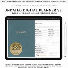 Undated Digital Planner, Goodnotes Planner, iPad Planner, Notability, Simple, Minimal