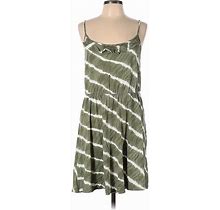 Ann Taylor LOFT Casual Dress - A-Line Scoop Neck Sleeveless: Green Dresses - Women's Size Large Petite