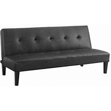 Ebern Designs Mercia 66.1" Wide Faux Leather Tufted Back Convertible Sofa Button Tufted Futon | 29.9 H X 66.1 W X 38.6 D In | Wayfair