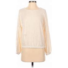 Lush Long Sleeve Top Ivory Color Block Crew Neck Tops - Women's Size Small