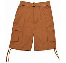 North 15 Men's Belted Clasic Cargo Pockets Twill Shorts-4550-Tmb-32