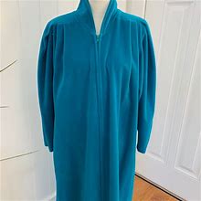Vanity Fair Intimates & Sleepwear | Vanity Fair Teal Velour Zip Up Robe | Color: Blue | Size: S